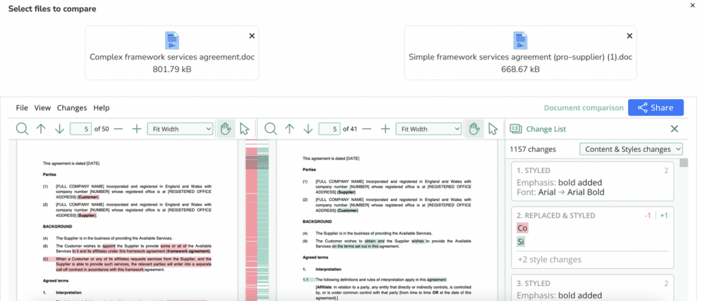 document comparison
