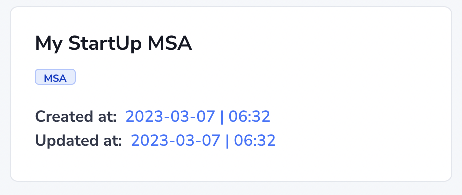 versions of startup contracts overtime